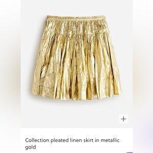 COPY - J crew metallic gold pleated skirt. New and sold out online!
